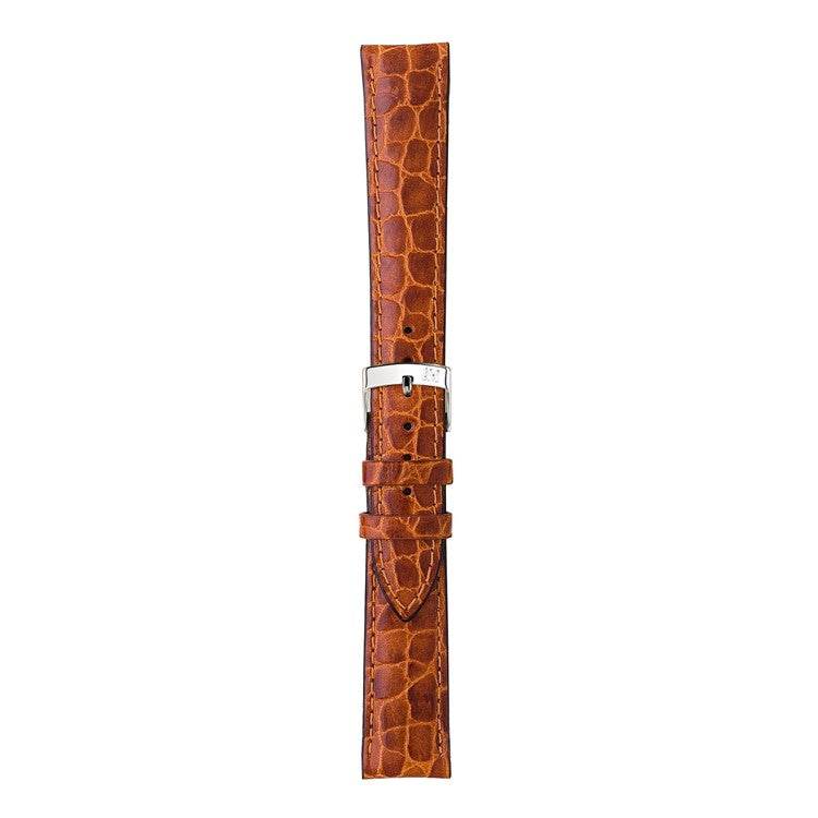 Morellato Liverpool crocodile grain calf leather watch strap, rich color, tonal stitching.