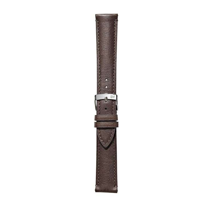 Morellato Levy soft calfskin leather watch strap, brown, handmade craftsmanship, padded design.