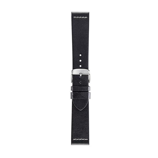 Eco-friendly Morellato Paros recycled leather watch strap with cream contrast stitching.