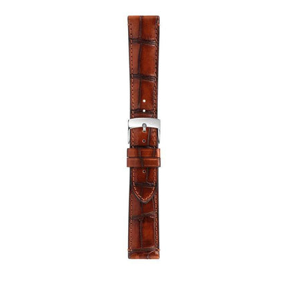 Morellato TIEPOLO embossed alligator grain calf leather watch strap with polished buckle.