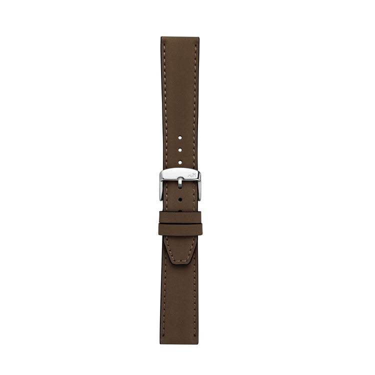 Morellato Square Nubuck leather watch strap with polished steel buckle.