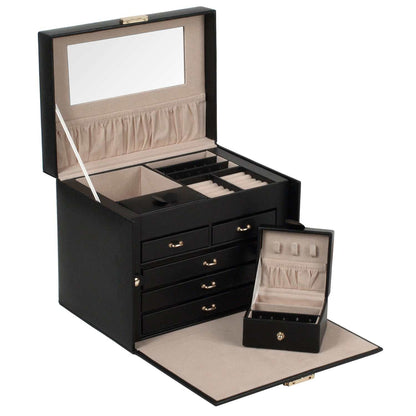 Watch Avenue UKJewellery BoxWolf Heritage Medium Jewellery Box Black 280102Watch Avenue UK