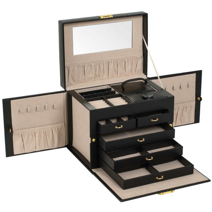 Watch Avenue UKJewellery BoxWolf Heritage Medium Jewellery Box Black 280102Watch Avenue UK