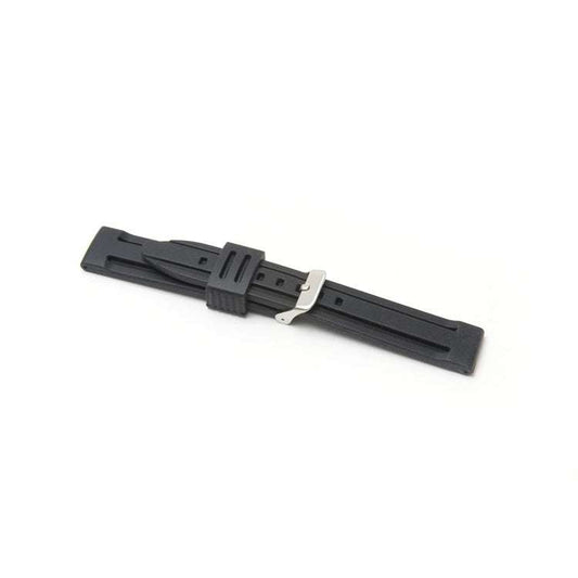 Durable, water-resistant silicone watch strap with single chunky keeper.