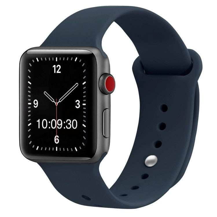 Silicone Sport Apple Watch Strap in navy blue, compatible with all Apple Watch sizes and generations.