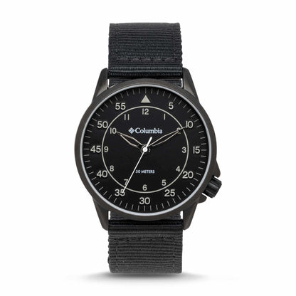 WatchColumbia Watch Viewmont Black Case Black Dial Black Nylon Strap