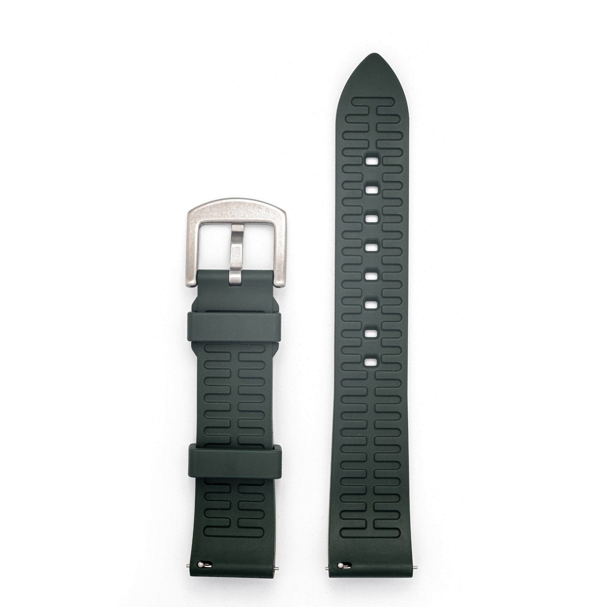 Kennett FKM Rubber Strap 22MM GreenSPECIFICATION
Material : Kennett FKM Rubber Strap featuring quick release clipWidth : 22mmLength : Thickness : Colour : GreenClasp Type : Buckle