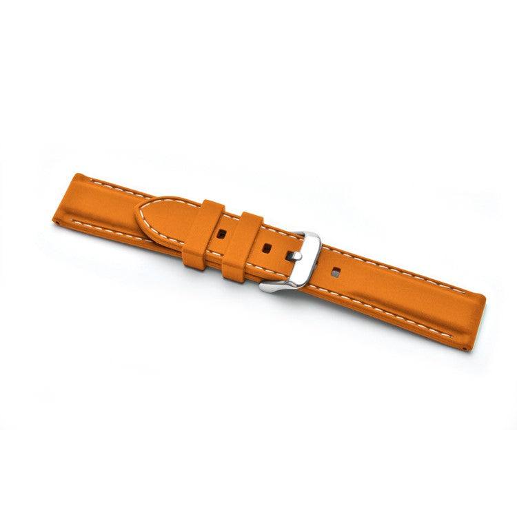 Orange Silicone Stitched Watch Strap