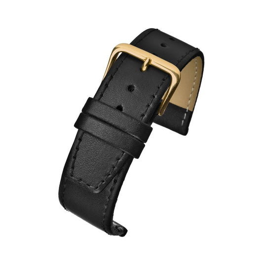 Plain Stitched Leather Watch Strap with Square End - Modern & Durable Design