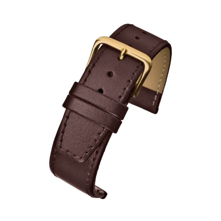 Plain Stitched Leather Watch Strap with Square End - Modern & Durable Design