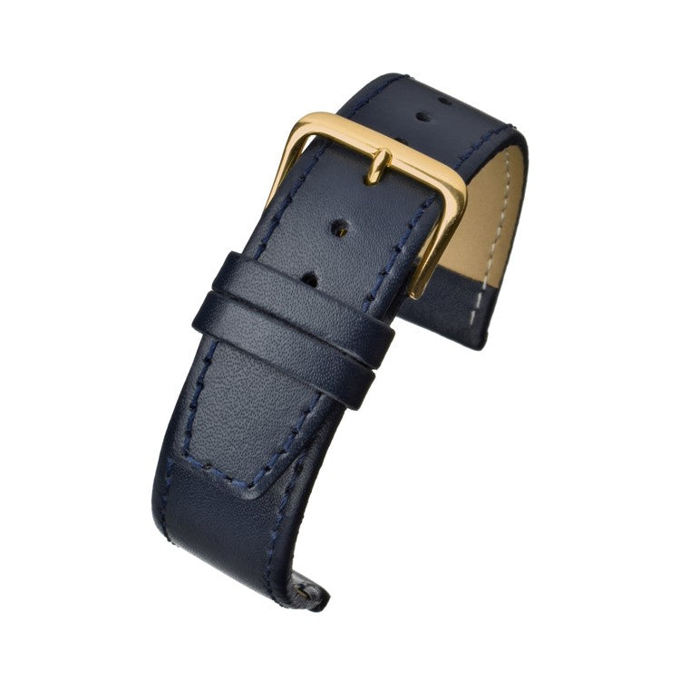 Plain Stitched Leather Watch Strap with Square End - Modern & Durable Design