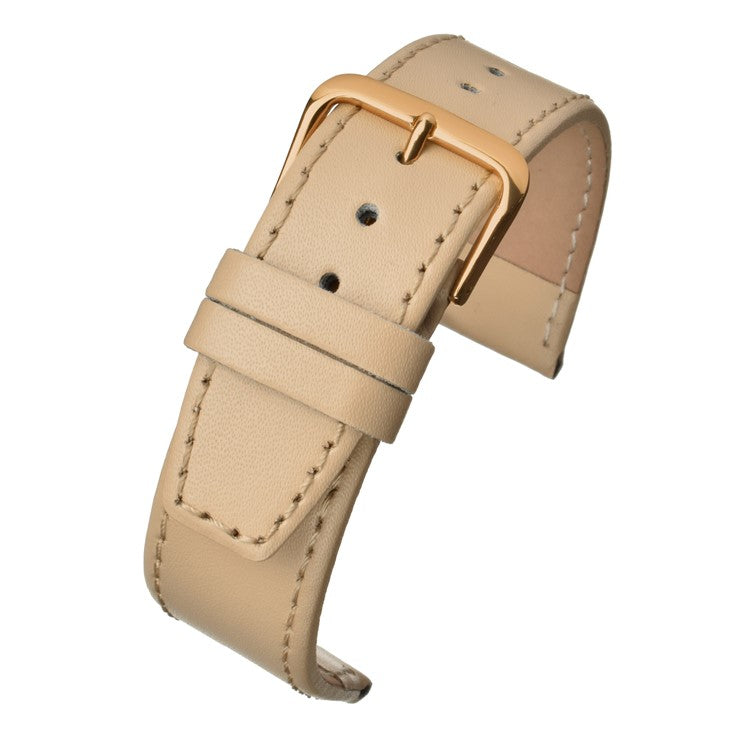 Plain Stitched Leather Watch Strap with Square End - Modern & Durable Design