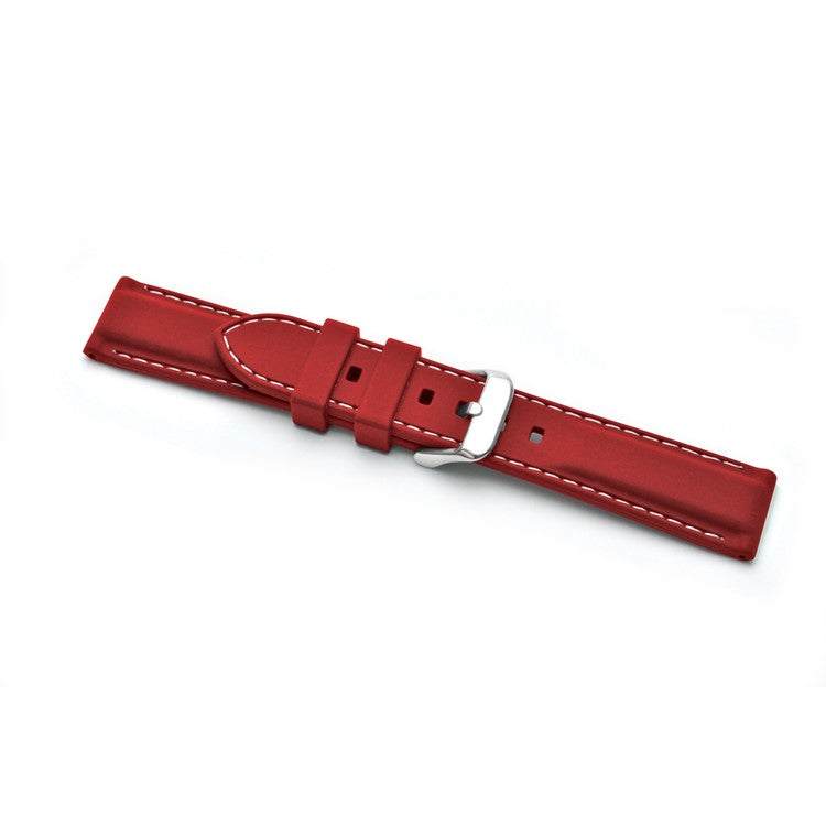 Red Silicone Stitched Watch Strap