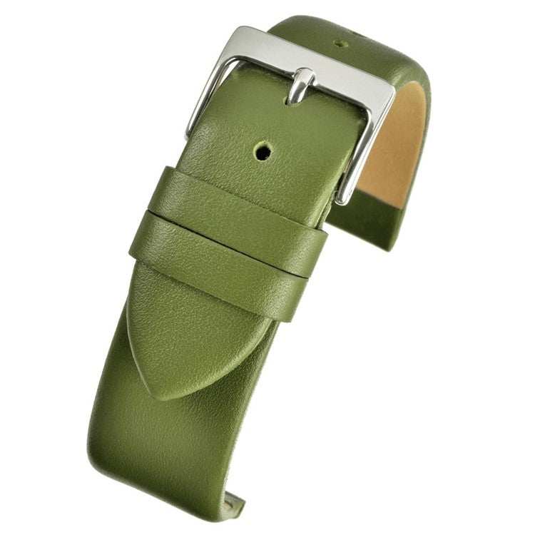 Premium smooth calf leather watch strap with contemporary square buckle in green.