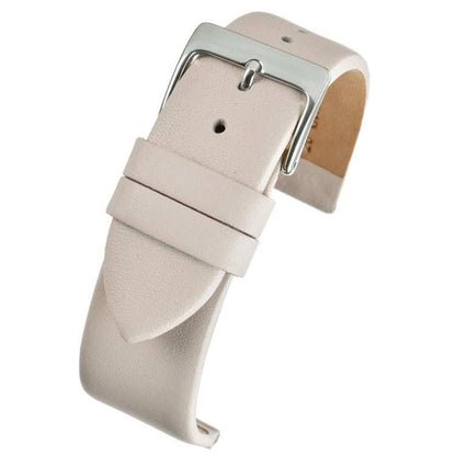 Smooth calf leather watch strap with a contemporary square buckle and nubuck lining.