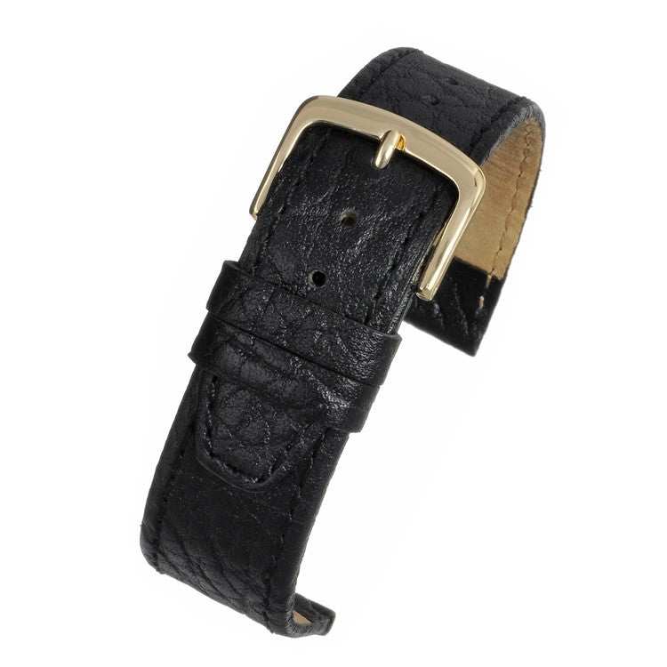 Premium Vegetable Tanned Leather Watch Strap with Nubuck Lining - Buffalo Embossed