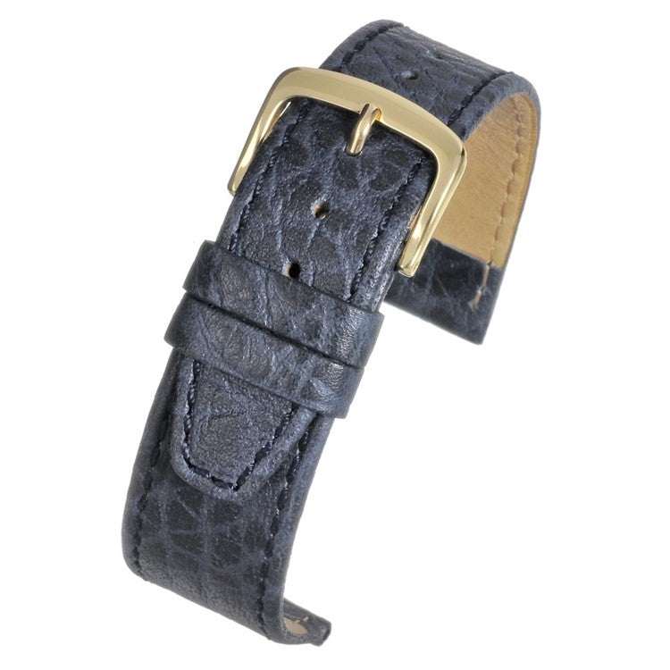 Premium Vegetable Tanned Leather Watch Strap with Nubuck Lining - Buffalo Embossed