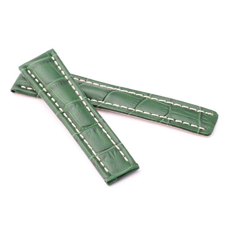 Green alligator-style deployment strap for Breitling WB6-20/18, 110/90mm.

