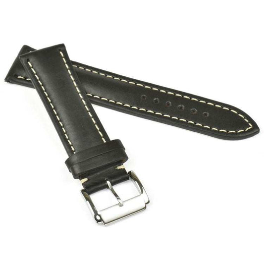 Black premium padded watch strap for Breitling WB9-20/18, available in 20-24mm sizes.