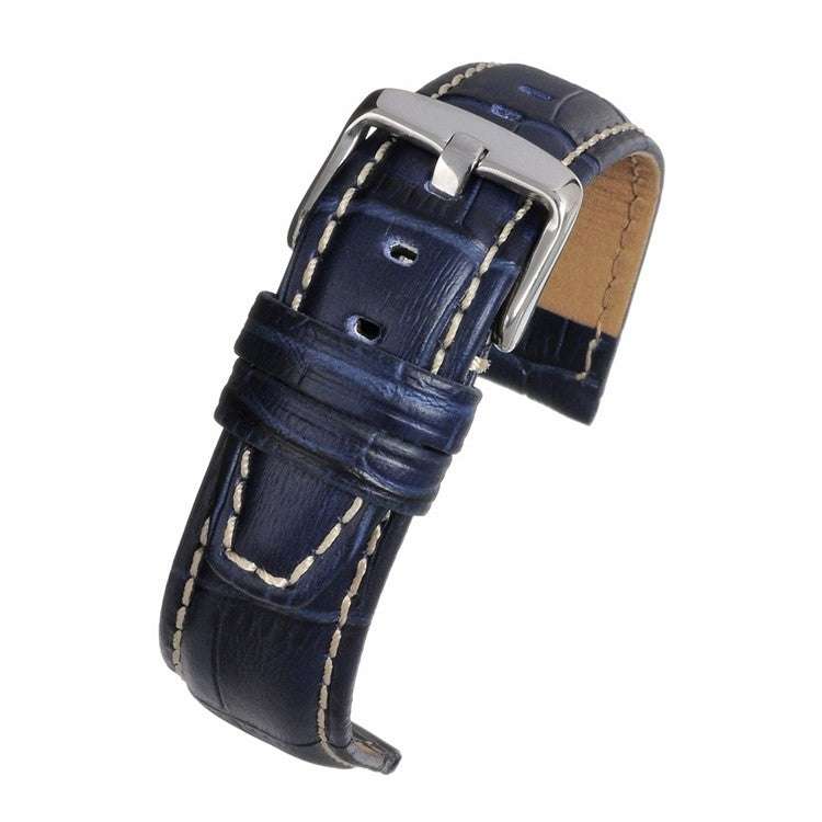 Blue padded alligator grain watch strap